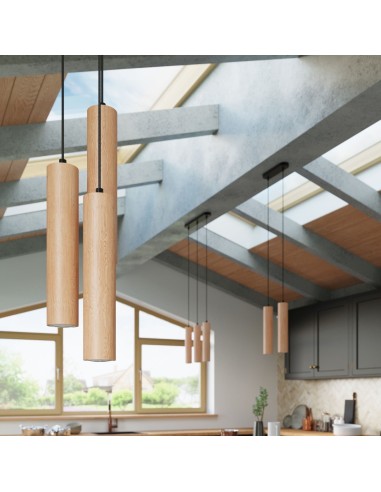 Lámpara colgante LINO 2 madera