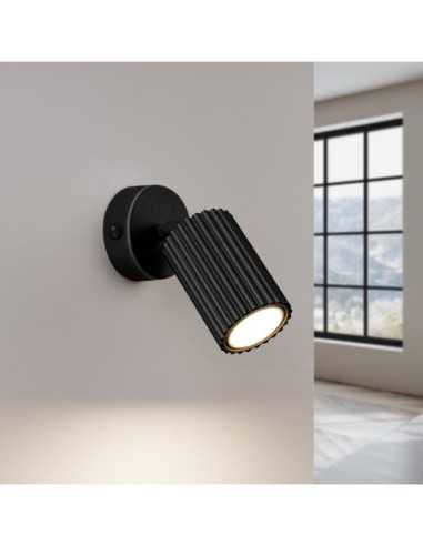 Aplique KARBON negro con interruptor