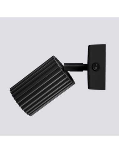 Aplique KARBON negro con interruptor