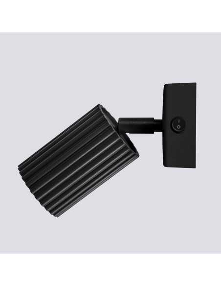 Aplique KARBON negro con interruptor