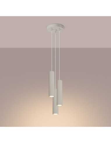 Lámpara colgante KARBON 3P beige