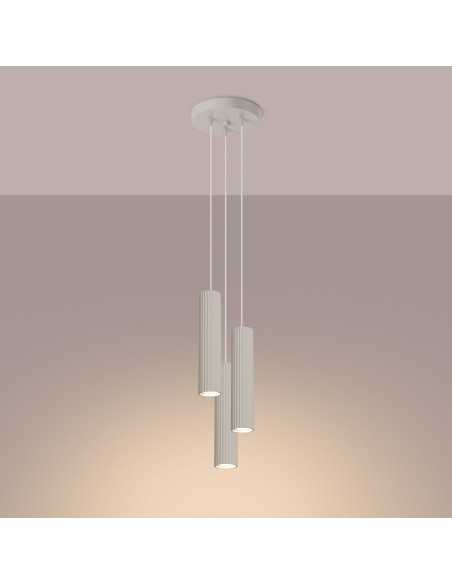Lámpara colgante KARBON 3P beige