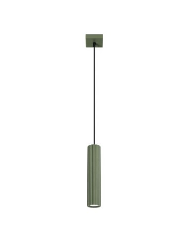 Lámpara colgante KARBON 1 verde oliva