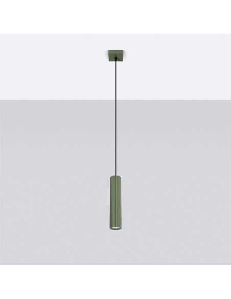 Lámpara colgante KARBON 1 verde oliva