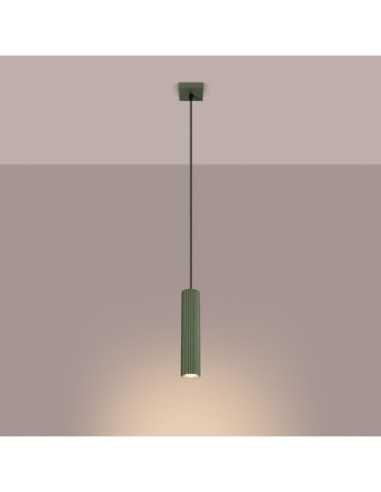 Lámpara colgante KARBON 1 verde oliva