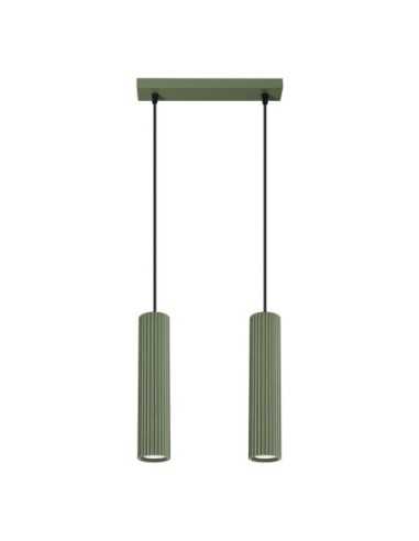Lámpara colgante KARBON 2 verde oliva