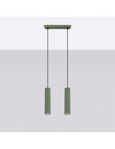 Lámpara colgante KARBON 2 verde oliva