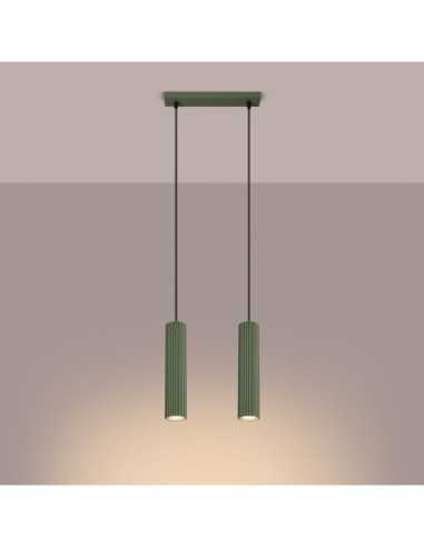 Lámpara colgante KARBON 2 verde oliva