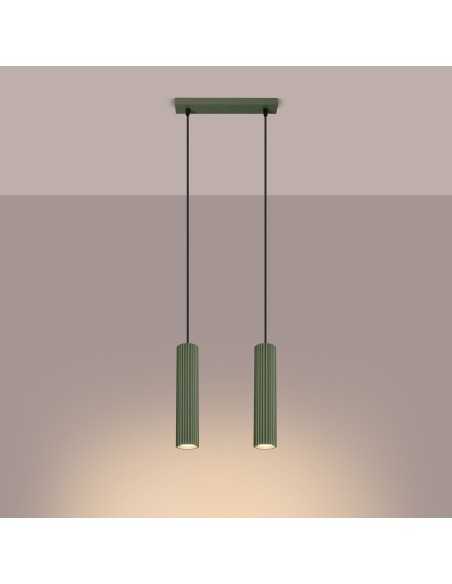 Lámpara colgante KARBON 2 verde oliva