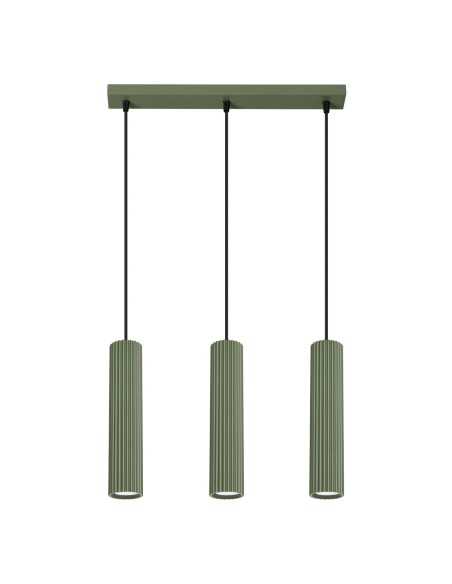 Lámpara colgante KARBON 3L verde oliva