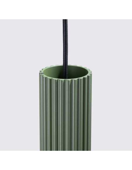 Lámpara colgante KARBON 3L verde oliva
