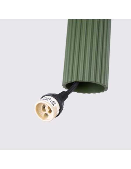 Lámpara colgante KARBON 3L verde oliva