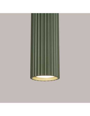 Lámpara colgante KARBON 3L verde oliva