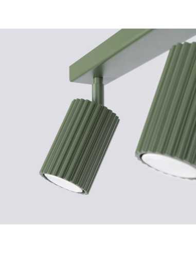 Lámpara de techo KARBON 3L verde oliva