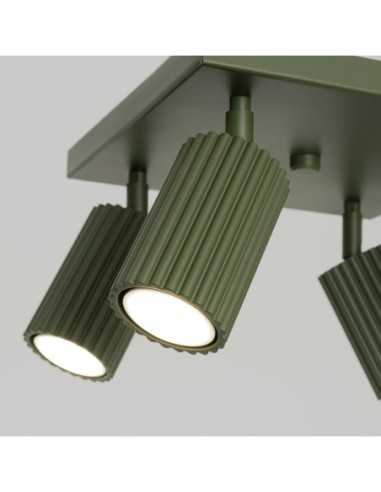 Lámpara de techo KARBON 4 verde oliva