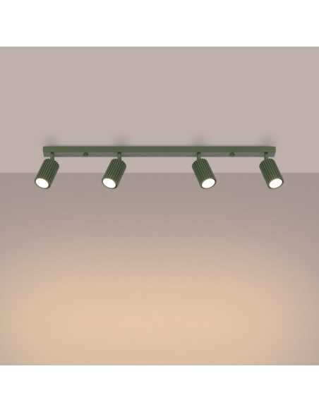 Lámpara de techo KARBON 4L verde oliva