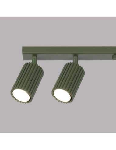 Lámpara de techo KARBON 6L verde oliva
