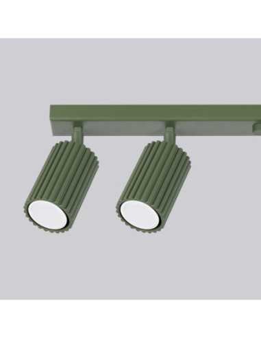 Lámpara de techo KARBON 6L verde oliva