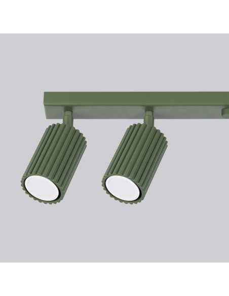 Lámpara de techo KARBON 6L verde oliva