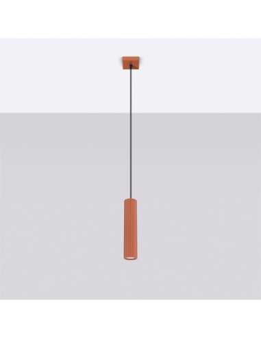 Lámpara colgante KARBON 1 rojo ocre