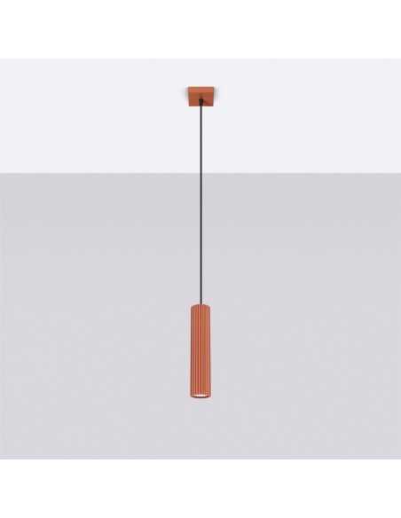 Lámpara colgante KARBON 1 rojo ocre