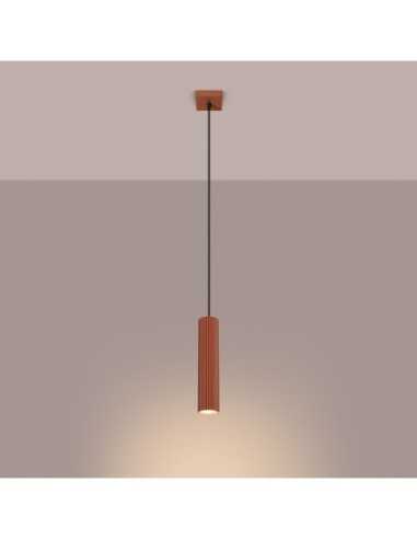 Lámpara colgante KARBON 1 rojo ocre