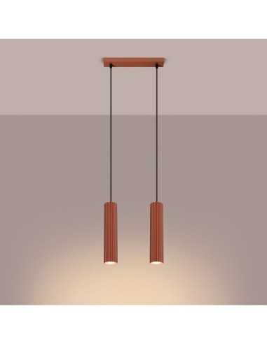 Lámpara colgante KARBON 2 rojo ocre