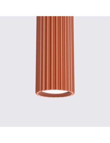 Lámpara colgante KARBON 3L rojo ocre