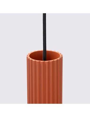 Lámpara colgante KARBON 3P rojo ocre