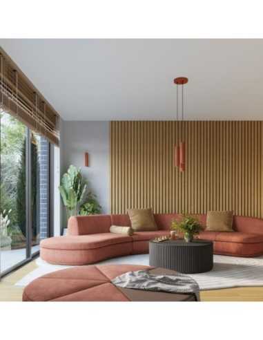 Lámpara colgante KARBON 3P rojo ocre