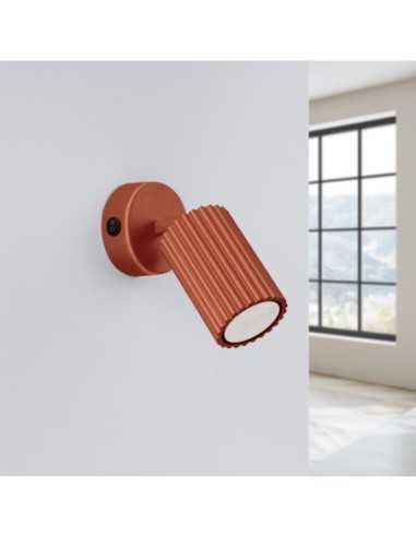 Aplique KARBON rojo ocre con interruptor