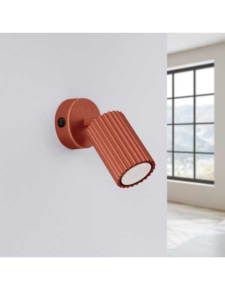 Aplique KARBON rojo ocre con interruptor
