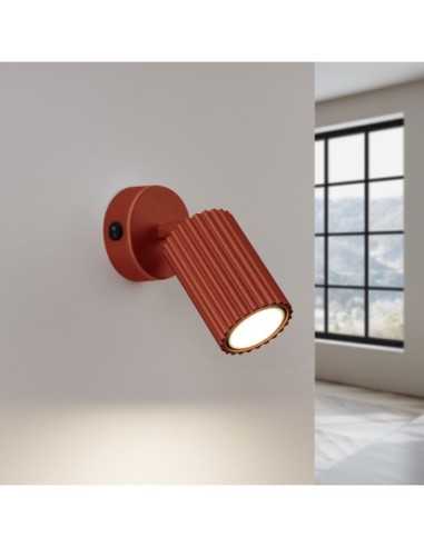 Aplique KARBON rojo ocre con interruptor