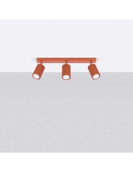 Lámpara de techo KARBON 3L rojo ocre