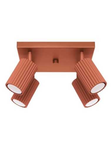 Lámpara de techo KARBON 4 rojo ocre