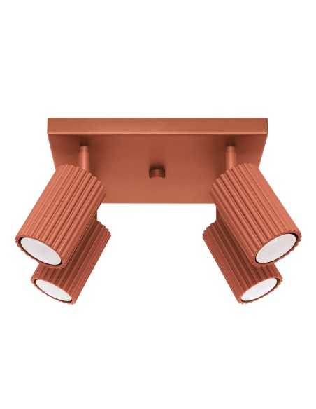 Lámpara de techo KARBON 4 rojo ocre