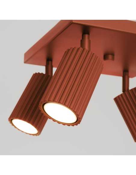 Lámpara de techo KARBON 4 rojo ocre