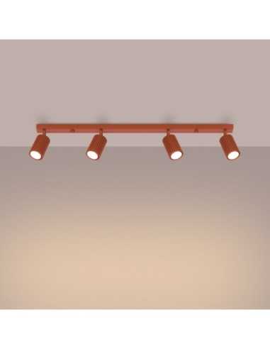 Lámpara de techo KARBON 4L rojo ocre