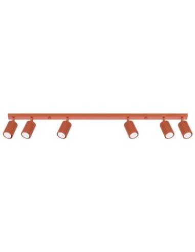Lámpara de techo KARBON 6L rojo ocre