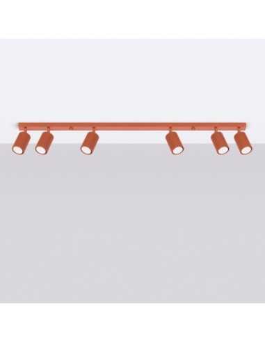 Lámpara de techo KARBON 6L rojo ocre