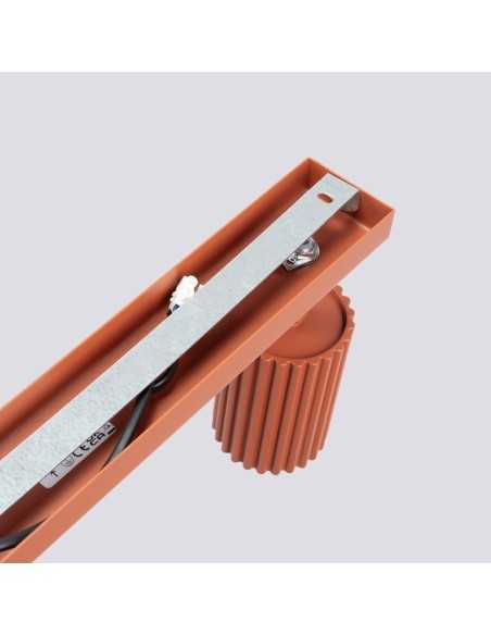Lámpara de techo KARBON 6L rojo ocre
