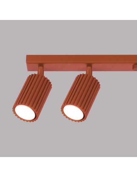 Lámpara de techo KARBON 6L rojo ocre