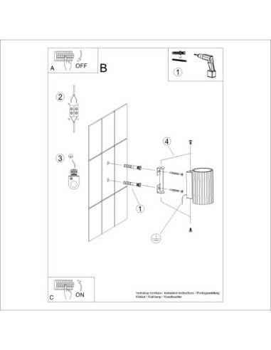 Lámpara de pared KARBON 10 taupe
