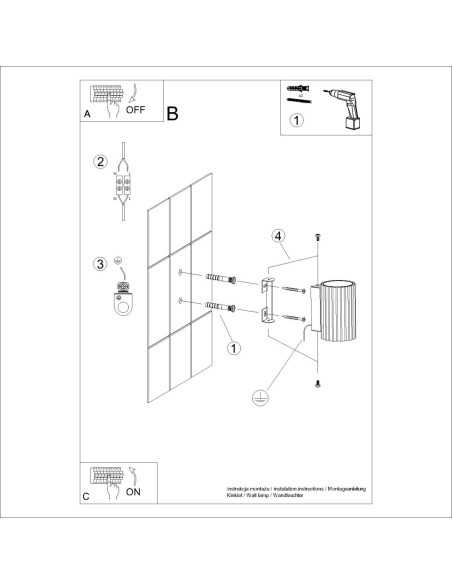 Lámpara de pared KARBON 10 taupe