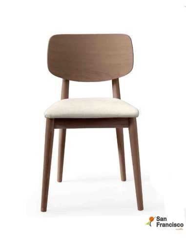 Silla de comedor Moderna con respaldo de madera