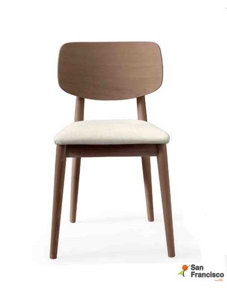 Silla de comedor Moderna con respaldo de madera