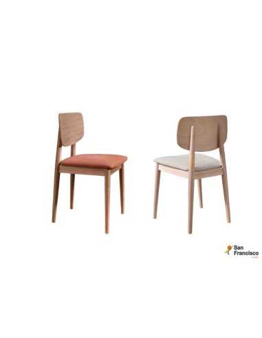 Silla de comedor Moderna con respaldo de madera