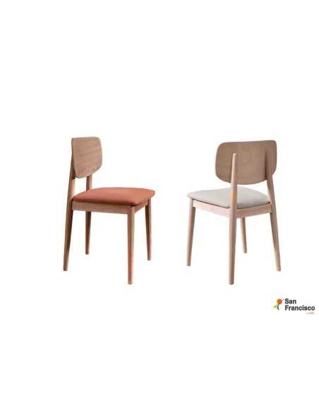 Silla de comedor Moderna con respaldo de madera