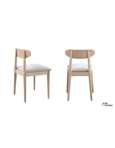 Silla de comedor Moderna con respaldo de madera