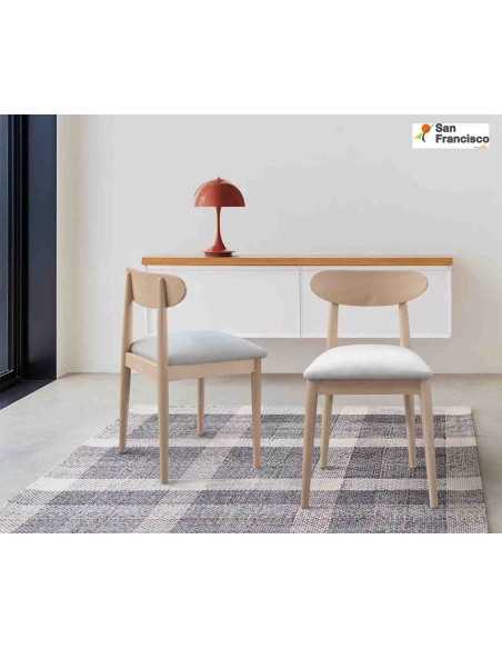 Silla de comedor Moderna con respaldo de madera